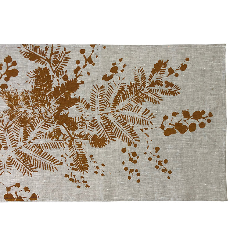 Large Wattle Table Runner Caramel Printink Studio
