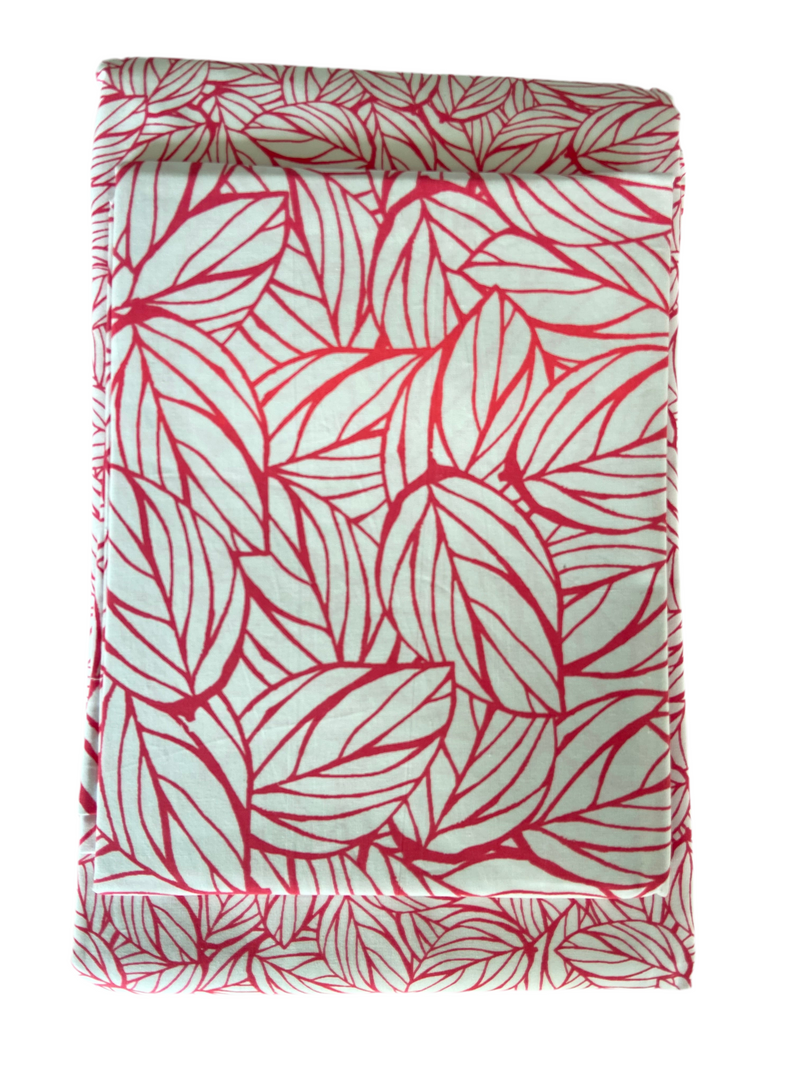 Sale - single doona cover - leaf - pink