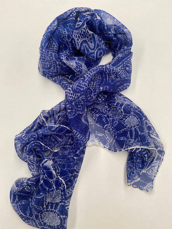 Sale - scarf - lace - blue