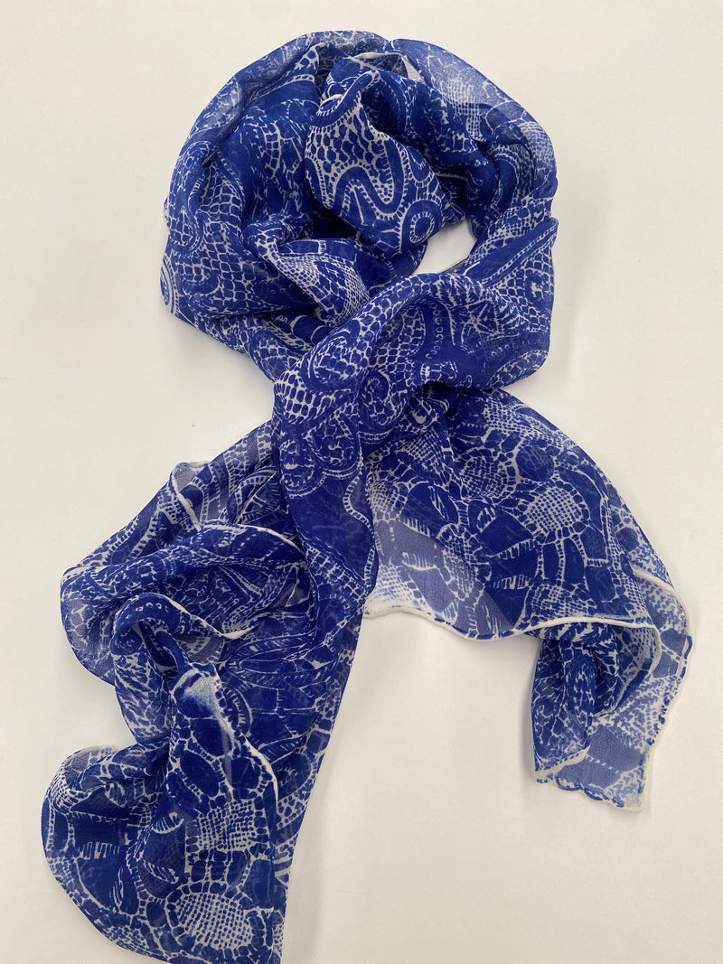 Sale - scarf - lace - blue