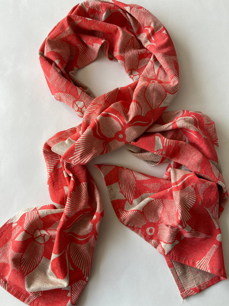 Sale - Scarf - silk jersey - floral