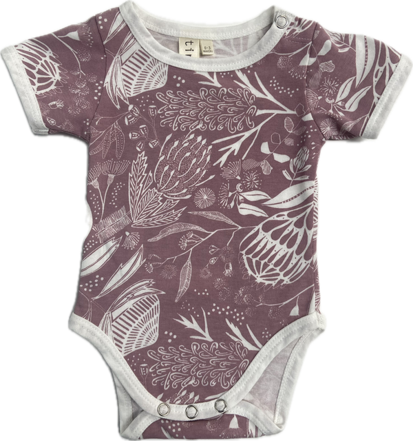 Baby  Romper - Native Floral - Dusty Pink