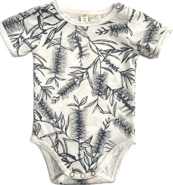 Baby  Romper - Bottle Brush - Steel Blue