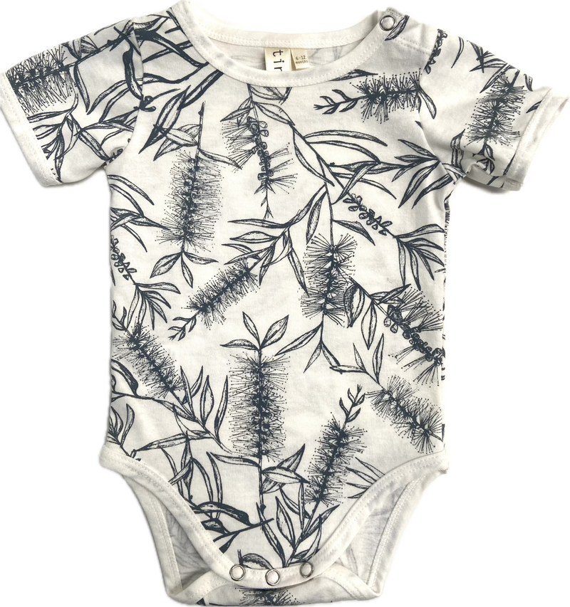 Baby  Romper - Bottle Brush - Steel Blue