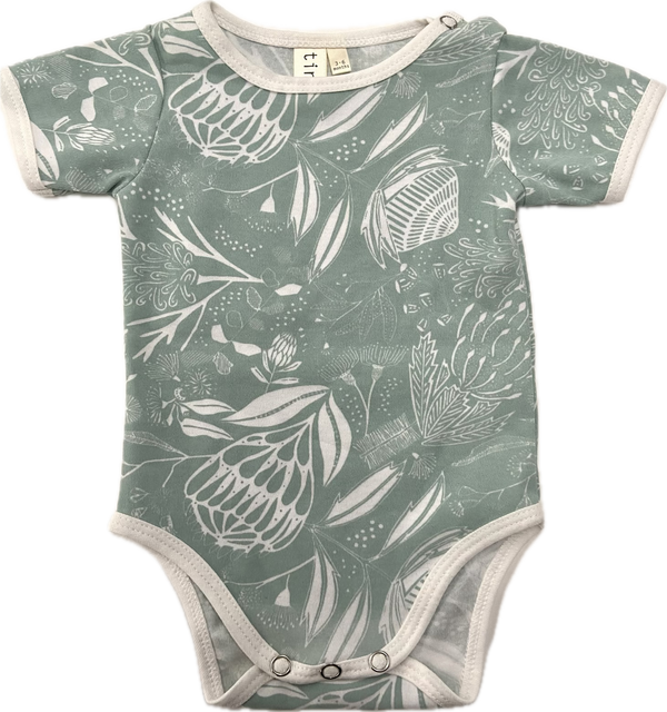 Baby  Romper - Native Floral - Eucalyptus