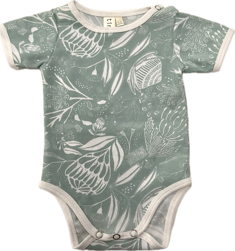 Baby  Romper - Native Floral - Eucalyptus