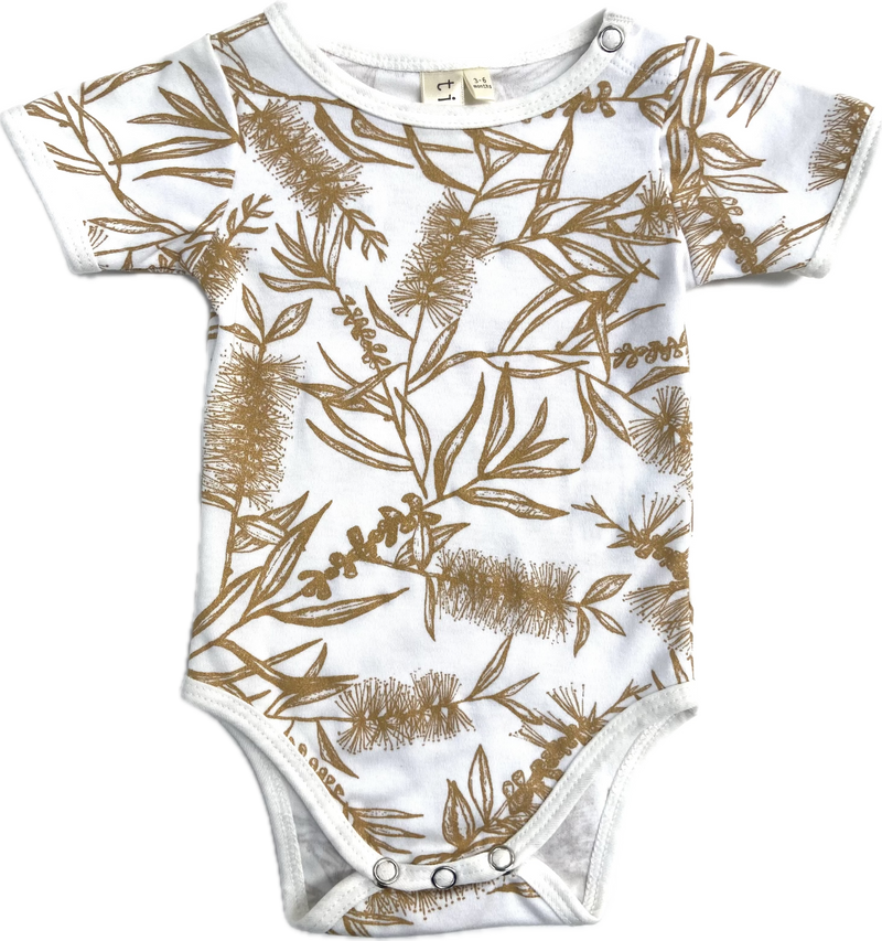 Baby  Romper - Bottle Brush - Gold