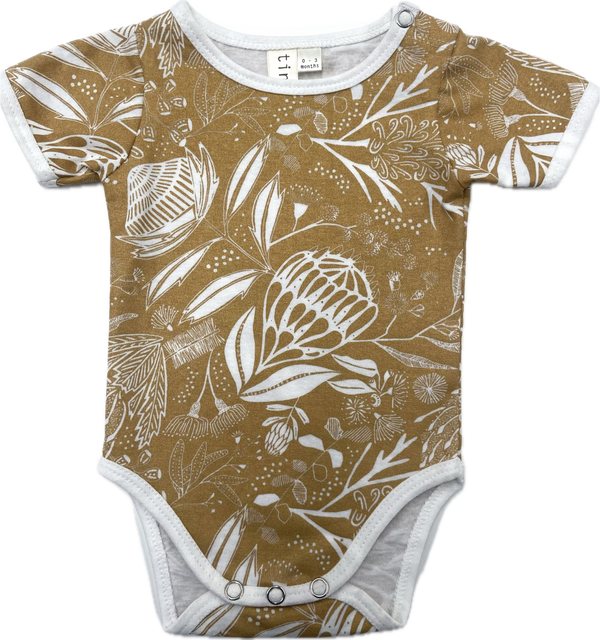 Baby  Romper - Native Floral - Gold