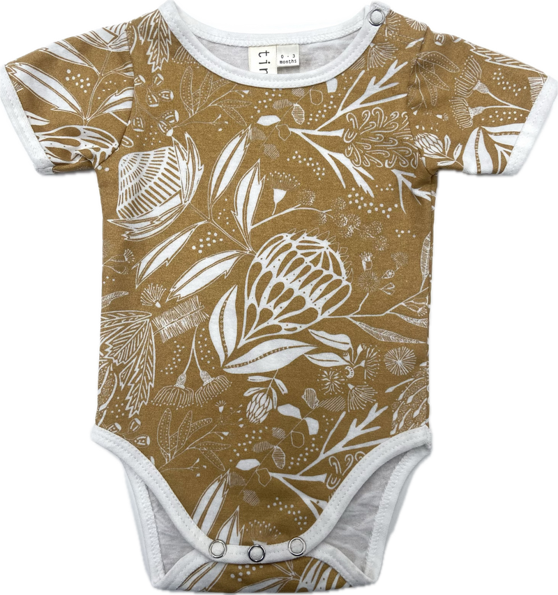 Baby  Romper - Native Floral - Gold