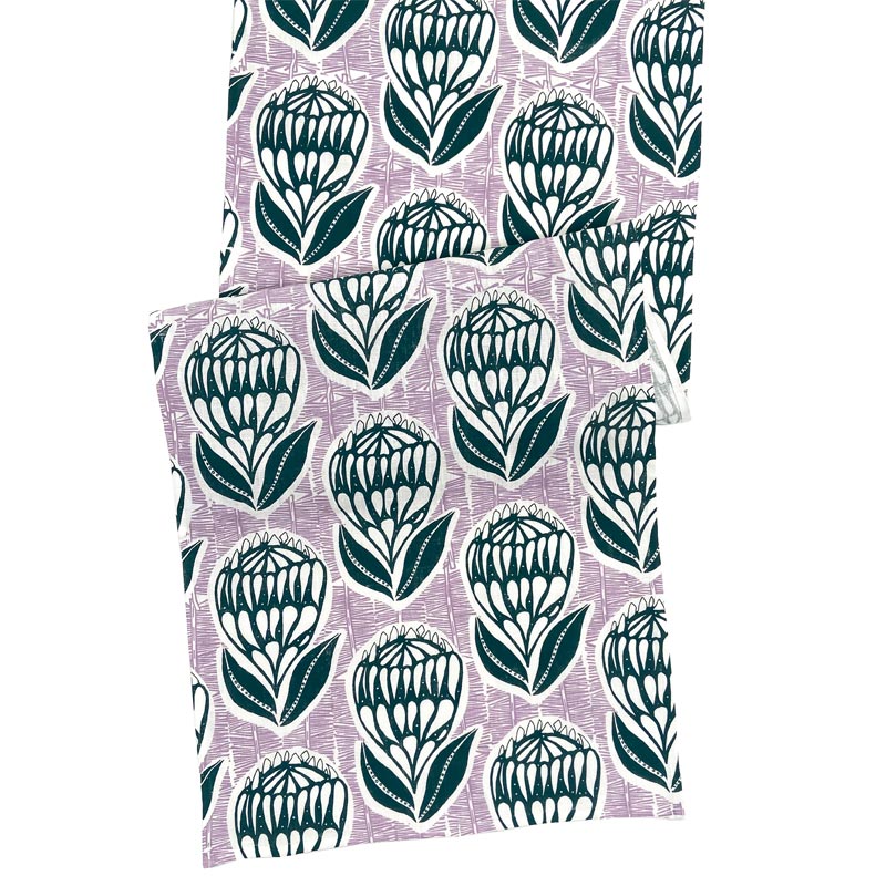 Waratah Table Runner Purple/Green