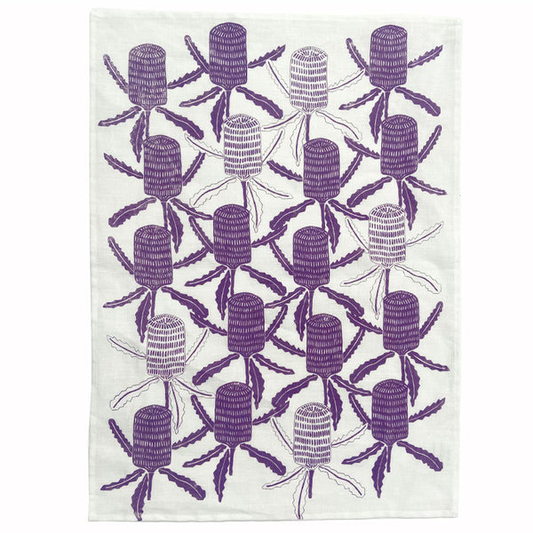 Banksia - Tea Towel - Purple
