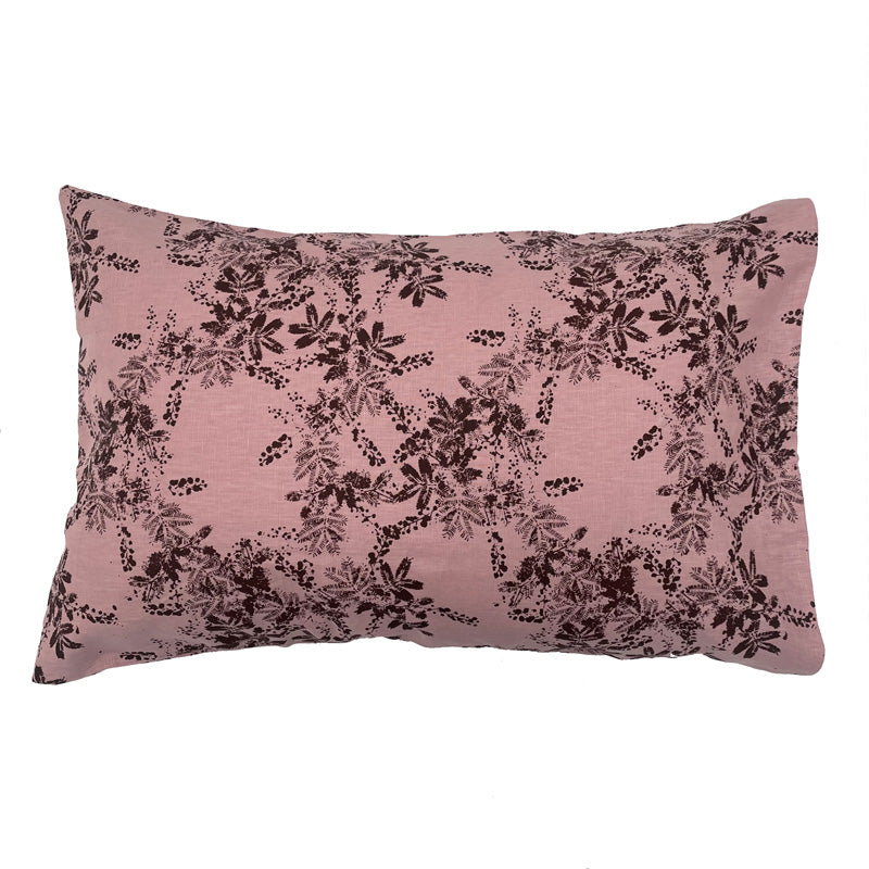 Wattle Linen Pillowcase Berry