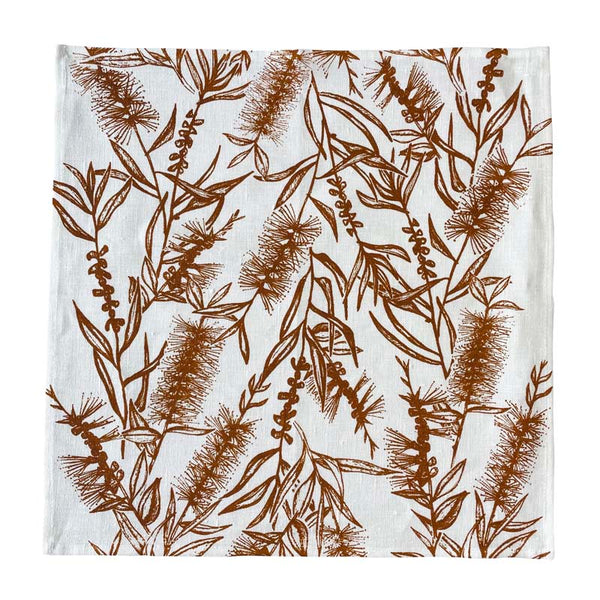 Bottle Brush Placement Napkin Set - Caramel