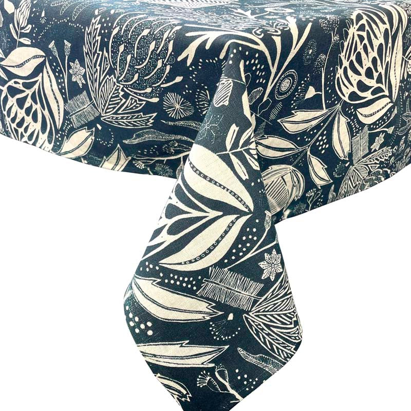 Native Floral - Table Cloth - Deep Sea