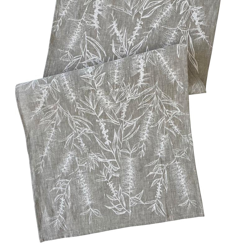 Bottle Brush Placement Table Runner - White