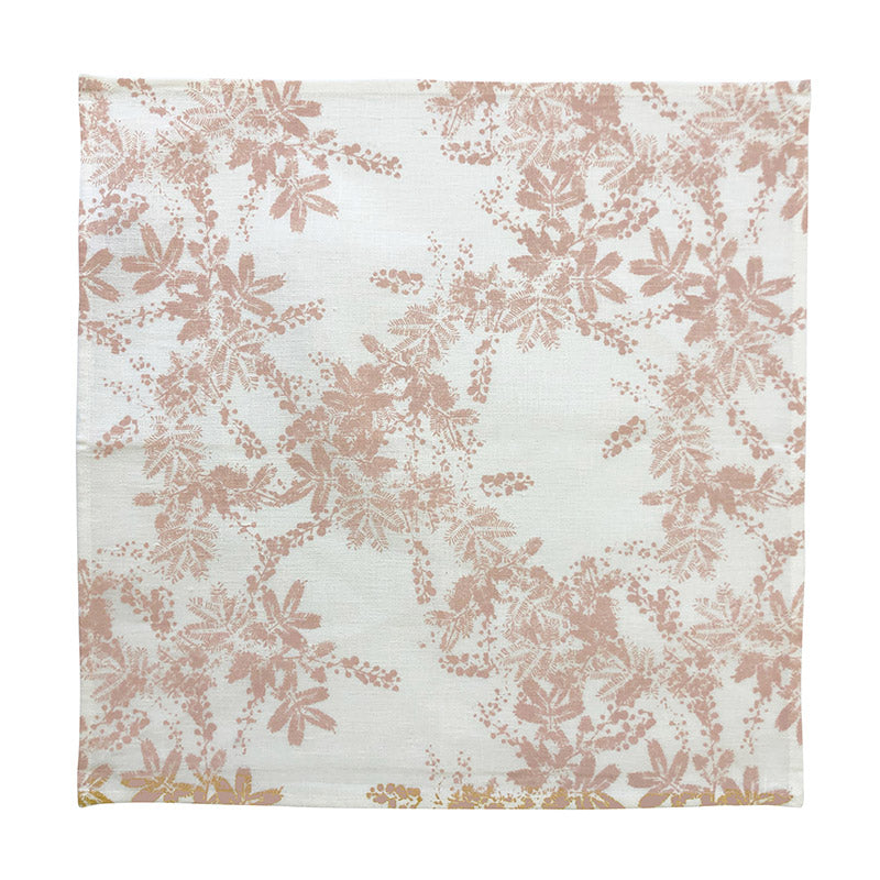 Linen wattle printed napkin set peach