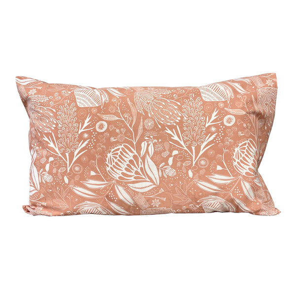 Native Flower Pillowcase - Blush
