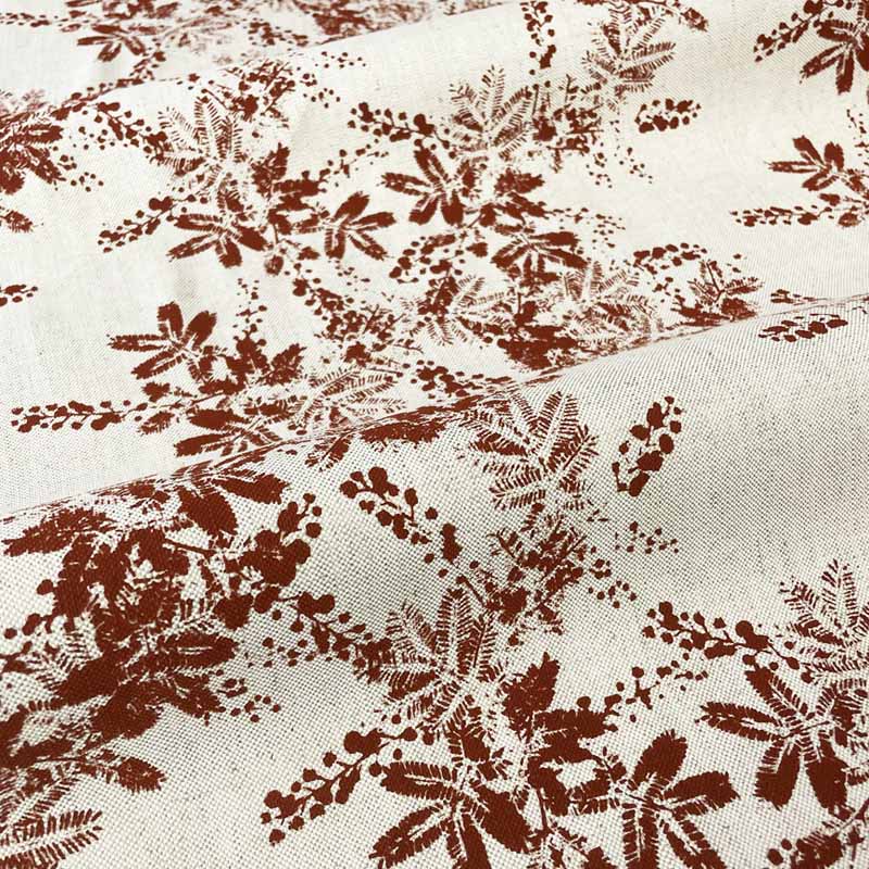 Printed Fabric - Wattle- Red Clay