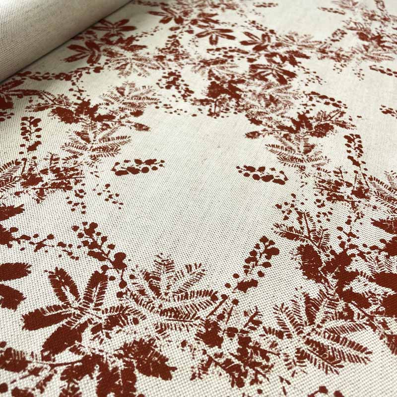 Printed Fabric - Wattle- Red Clay