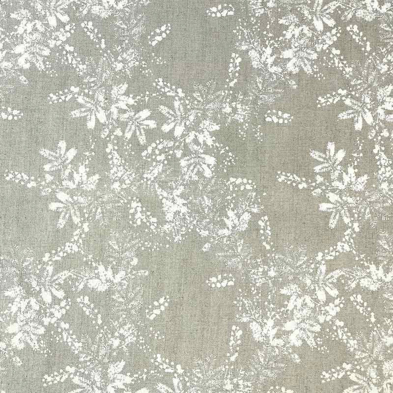 Printed Fabric - Wattle- White