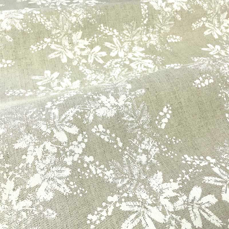 Printed Fabric - Wattle- White