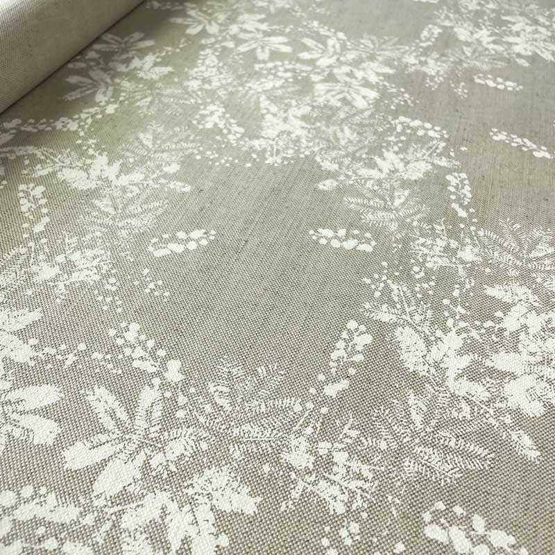 Printed Fabric - Wattle- White